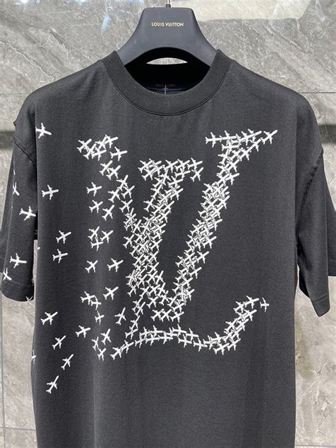 LV planes printed t shirt black – Mr Quality